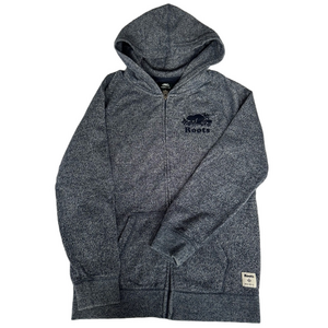 Roots Kids Heathered Navy Blue Full Zip Cozy Sweats Loungewear Hoodie Youth XL